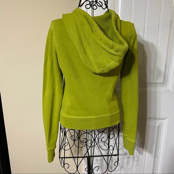 Hollister "Malibu Surf Team" Extra Small Bright Neon Green Pullover Surf Hoodie - Picture 5 of 9